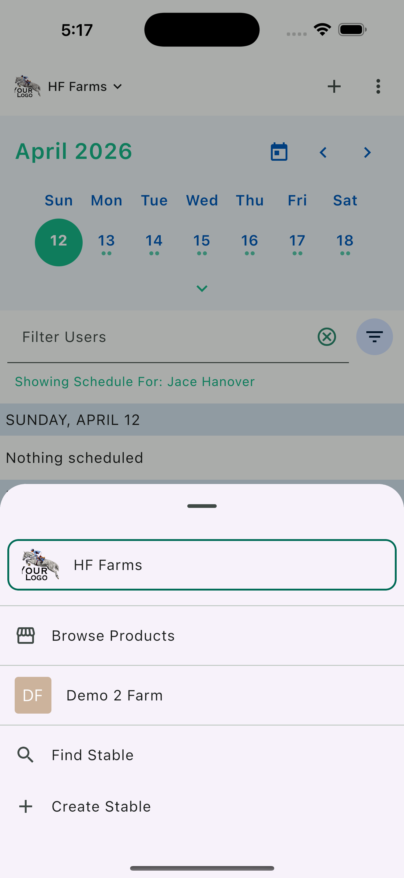 Stable picker for switching between multiple barns in HayNet